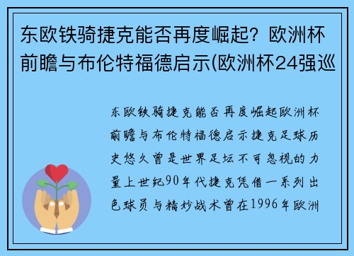 东欧铁骑捷克能否再度崛起？欧洲杯前瞻与布伦特福德启示(欧洲杯24强巡礼之捷克)